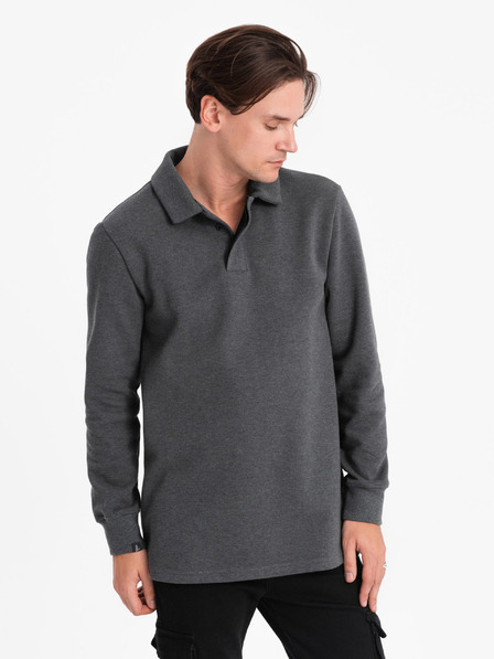 Ombre Clothing Сив мъжки суитшърт с основна яка Ombre Clothing