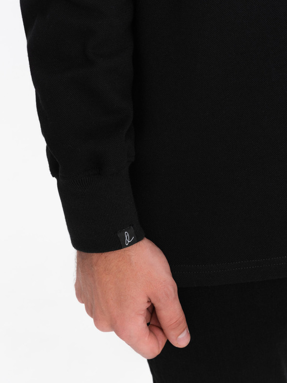 Ombre Clothing Черен мъжки суитшърт с основна яка Ombre Clothing