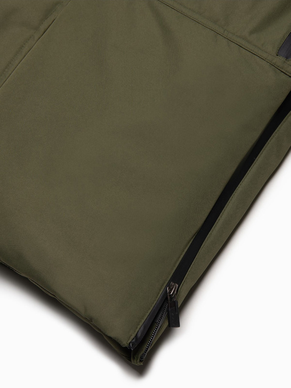 Ombre Clothing Зелено мъжко зимно яке с изкуствена кожа Ombre Clothing Alaskan