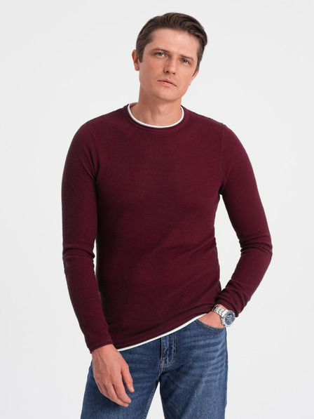 Ombre Clothing Мъжки пуловер Ombre Clothing в цвят бордо