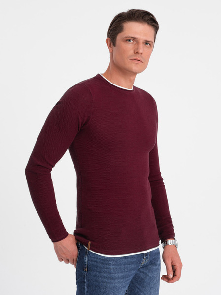 Ombre Clothing Мъжки пуловер Ombre Clothing в цвят бордо