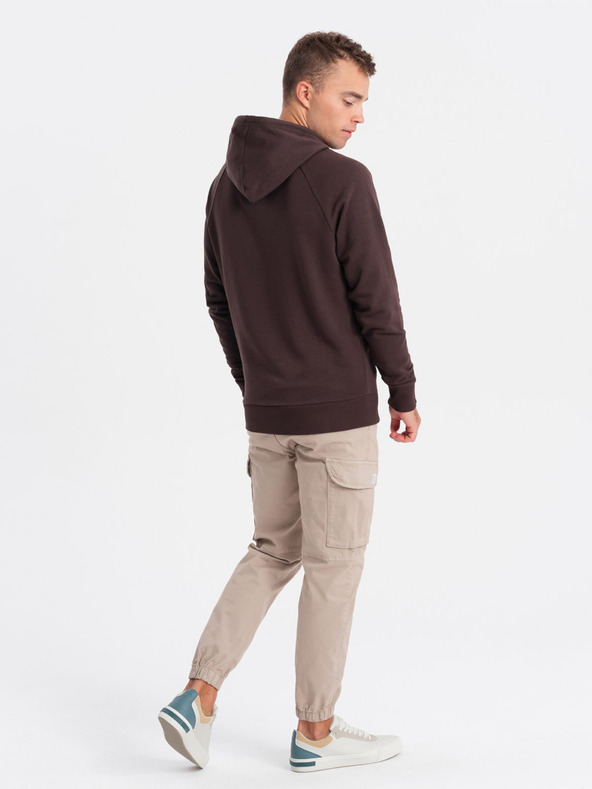 Ombre Clothing Тъмнокафяв мъжки суитчър с щампа Ombre Clothing