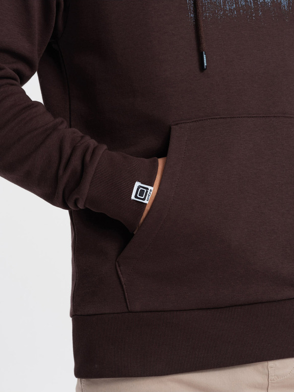 Ombre Clothing Тъмнокафяв мъжки суитчър с щампа Ombre Clothing