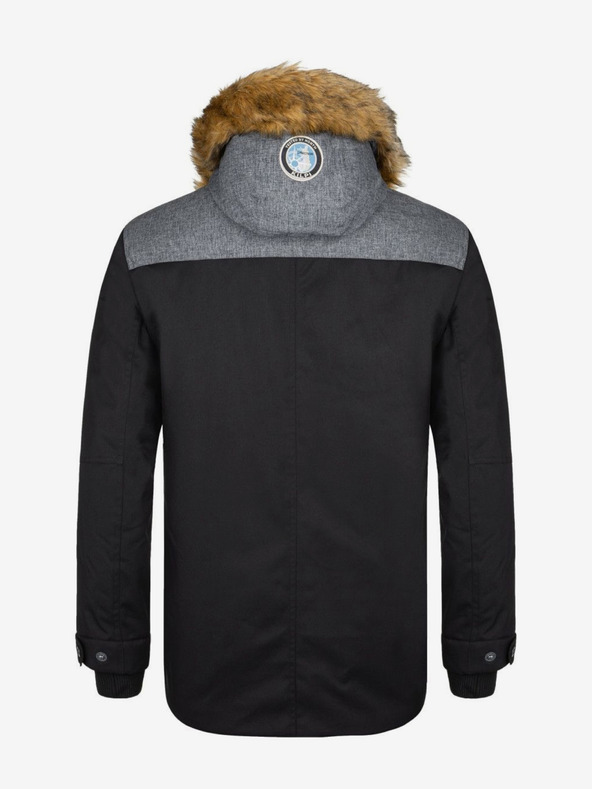 Kilpi Черно мъжко зимно яке с изкуствена кожа Kilpi ALPHA