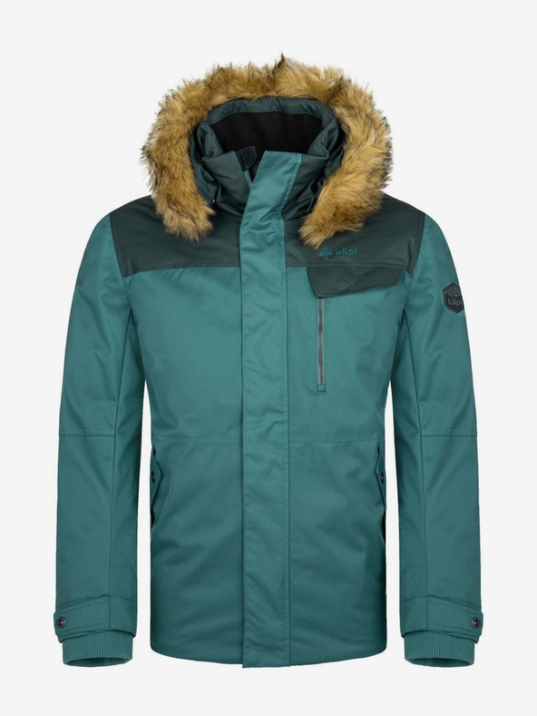 Kilpi Петролно мъжко зимно яке с изкуствена кожа Kilpi ALPHA