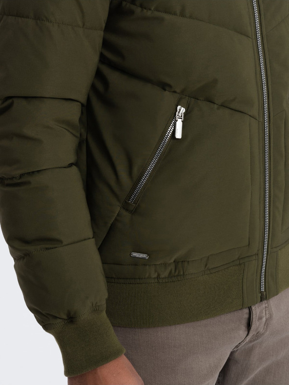 Ombre Clothing Хаки Мъжки ватиран бомбър Ombre Облекло