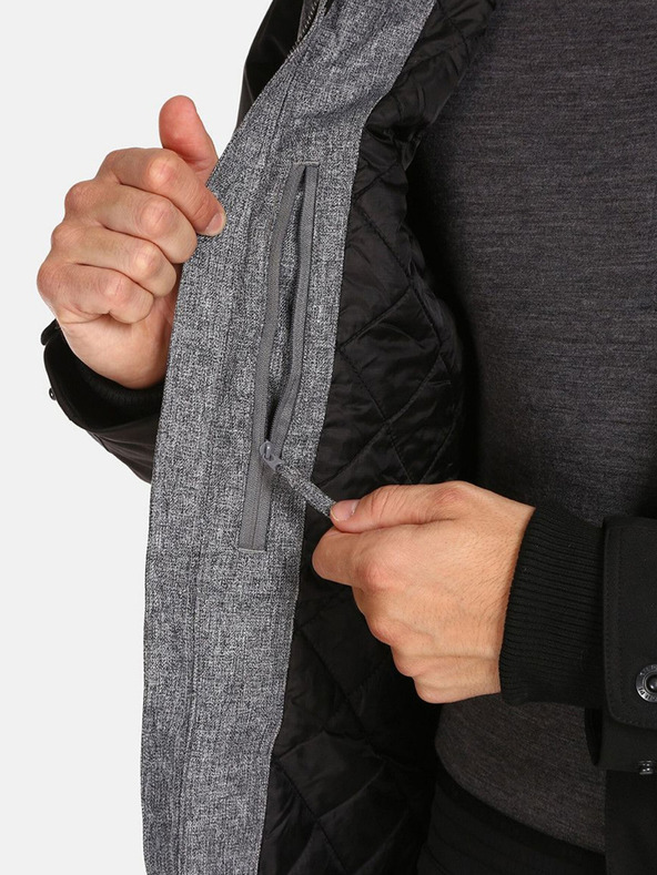 Kilpi Черно мъжко зимно яке с изкуствена кожа Kilpi ALPHA