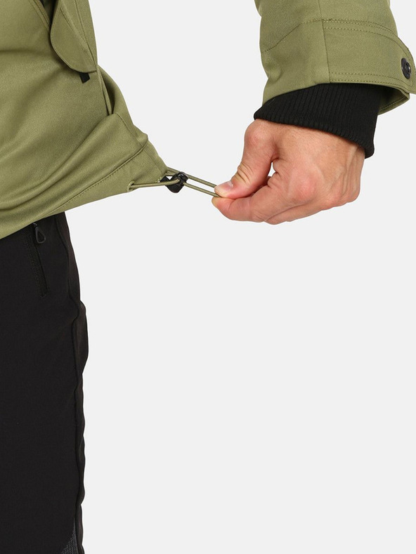 Kilpi Мъжко зимно яке в цвят каки с изкуствена кожа Kilpi ALPHA