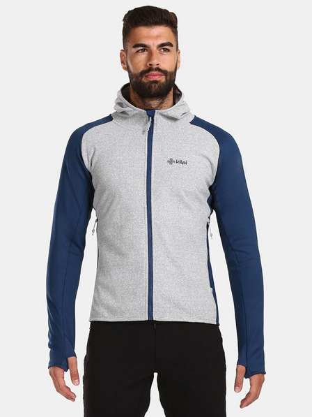 Kilpi Синьо-сива мъжка качулка от полар Kilpi VERSAM-M
