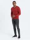 Ombre Clothing Червен мъжки основен пуловер с V-образно деколте Ombre Clothing
