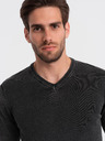 Ombre Clothing Черен мъжки основен пуловер с V-образно деколте Ombre Clothing