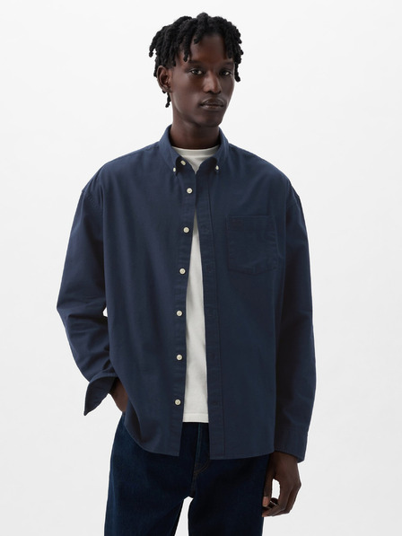 GAP Оксфорд риза с лого oversize GAP