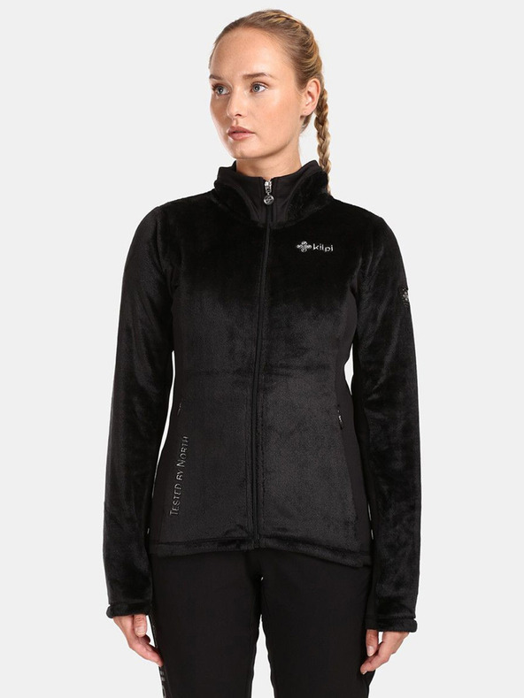 Kilpi Черен дамски поларен суитчър с цип Kilpi SKATHI