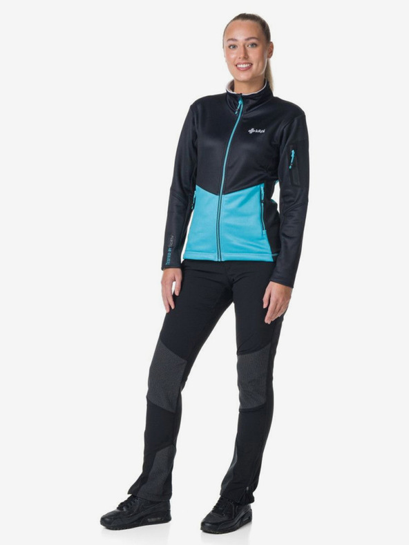 Kilpi Черно-син дамски функционален суитчър с качулка Kilpi TEAM FLEECE-W