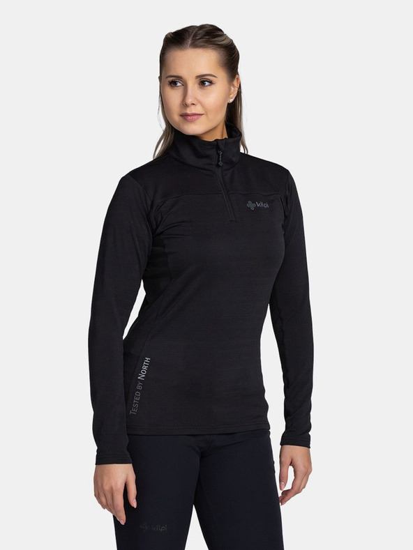 Kilpi Черен дамски спортен суитчър със стояща яка Kilpi MONTALE