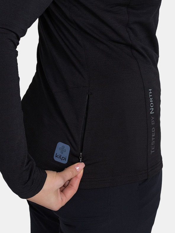Kilpi Черен дамски спортен суитчър със стояща яка Kilpi MONTALE