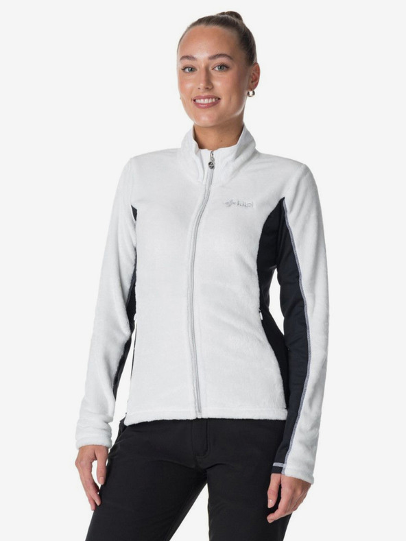 Kilpi Черно-бял дамски суитшърт от полар с цип Kilpi SKATHI