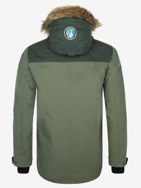 Kilpi Зелено мъжко зимно яке с изкуствена кожа Kilpi ALPHA