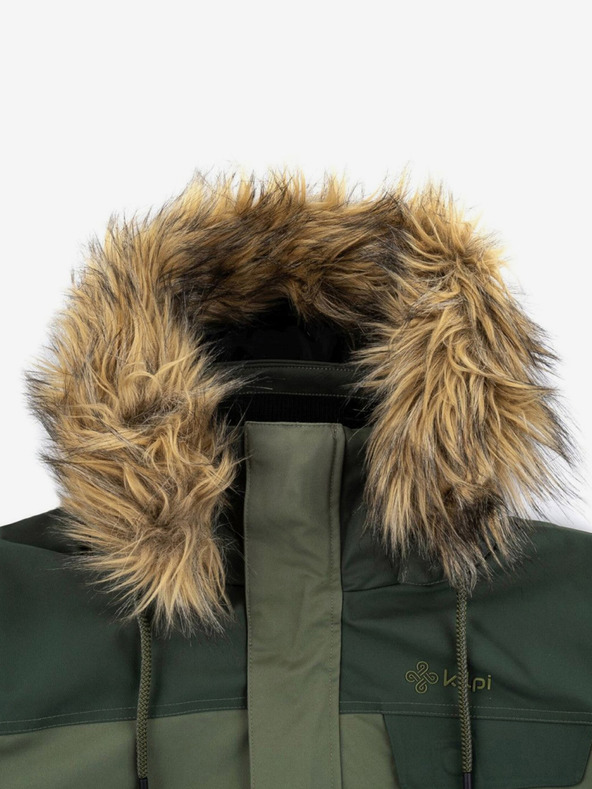 Kilpi Зелено мъжко зимно яке с изкуствена кожа Kilpi ALPHA