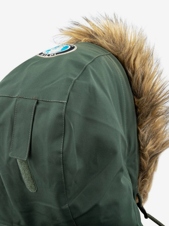 Kilpi Зелено мъжко зимно яке с изкуствена кожа Kilpi ALPHA