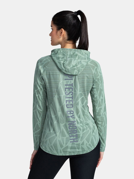 Kilpi Зелена дамска тениска с качулка Kilpi AILEEN