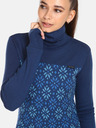 Kilpi Тъмно синя дамска шарена тениска с ролка от мериносова вълна Kilpi JANNU