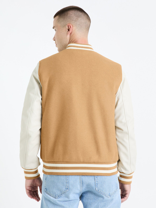 Celio Мъжки бежов бомбър от вълнена смес Celio Fuvarsi