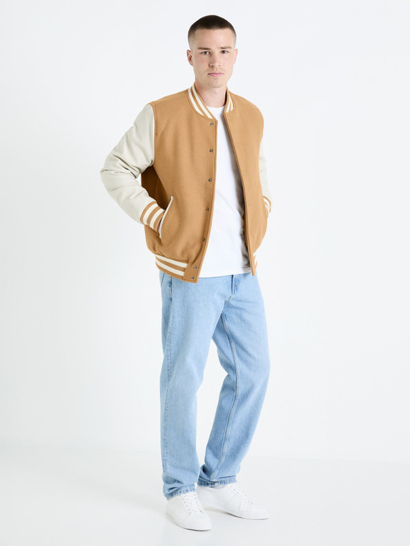 Celio Мъжки бежов бомбър от вълнена смес Celio Fuvarsi