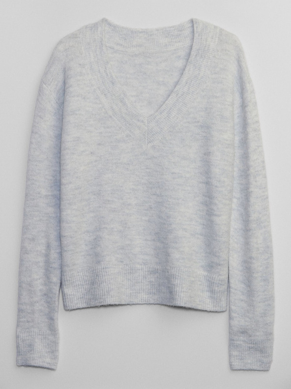 GAP Плетен пуловер с V-образно деколте GAP
