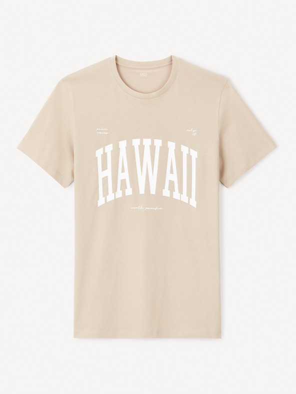 Celio Мъжка бежова тениска Celio Jeville