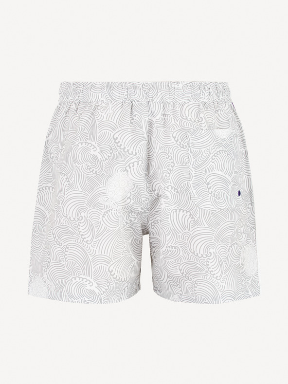 Celio Бял мъжки бански костюм с шарка Celio One Piece