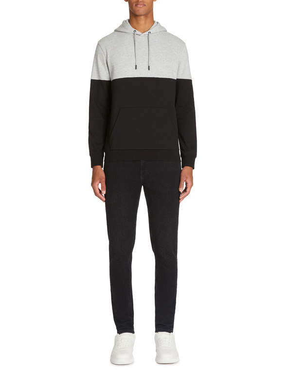 Celio Черно-сив мъжки суитшърт с качулка Celio Jecobloco