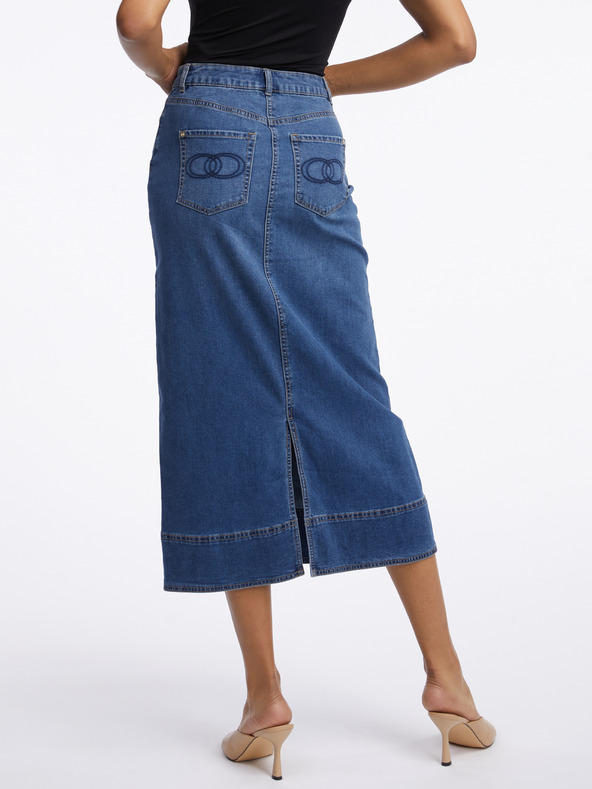 Orsay Тъмносиня дамска дънкова макси пола ORSAY