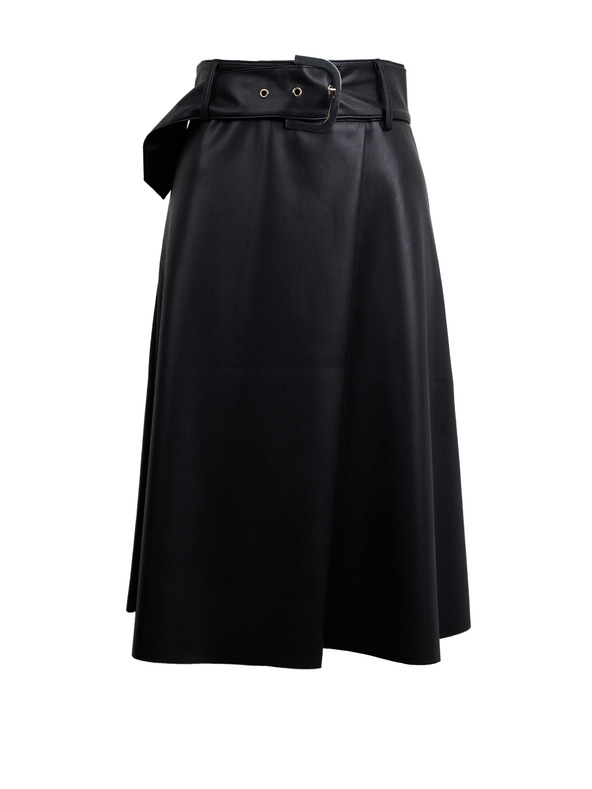 Orsay Черна дамска пола от изкуствена кожа ORSAY