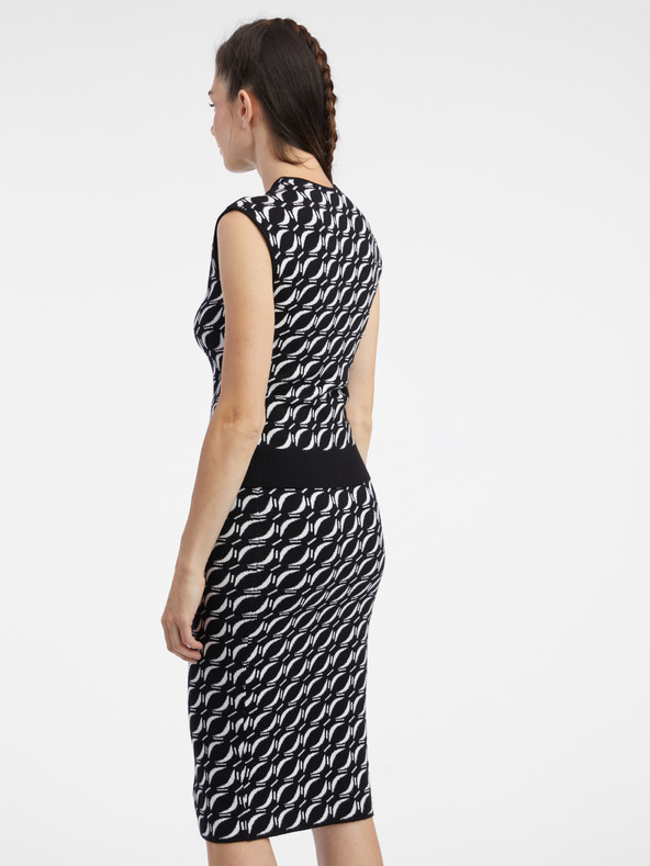 Orsay Бяло-черен дамски пуловер топ с десен ORSAY