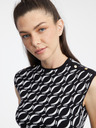 Orsay Бяло-черен дамски пуловер топ с десен ORSAY