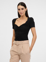 Orsay Черна дамска тениска с къс ръкав ORSAY