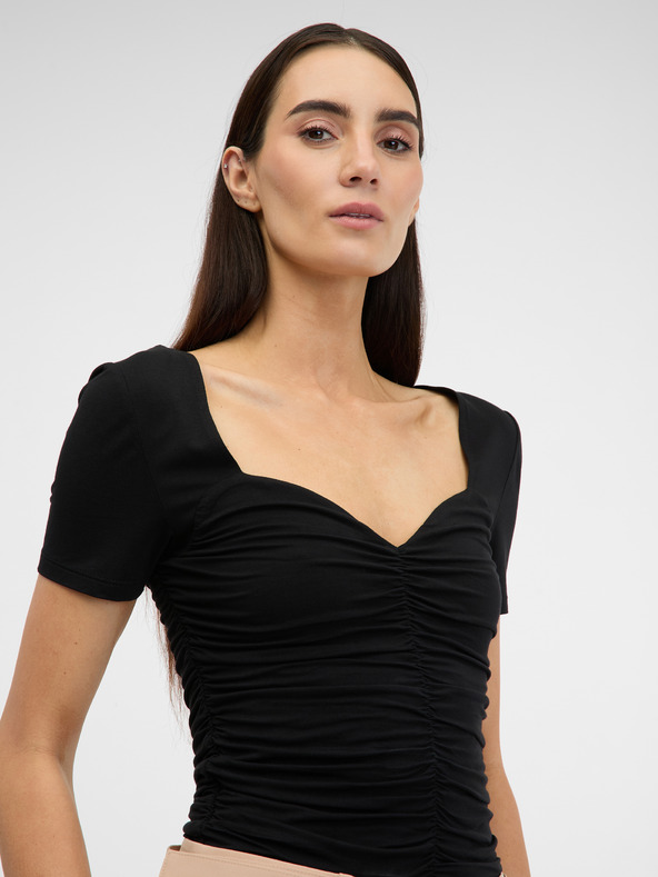 Orsay Черна дамска тениска с къс ръкав ORSAY