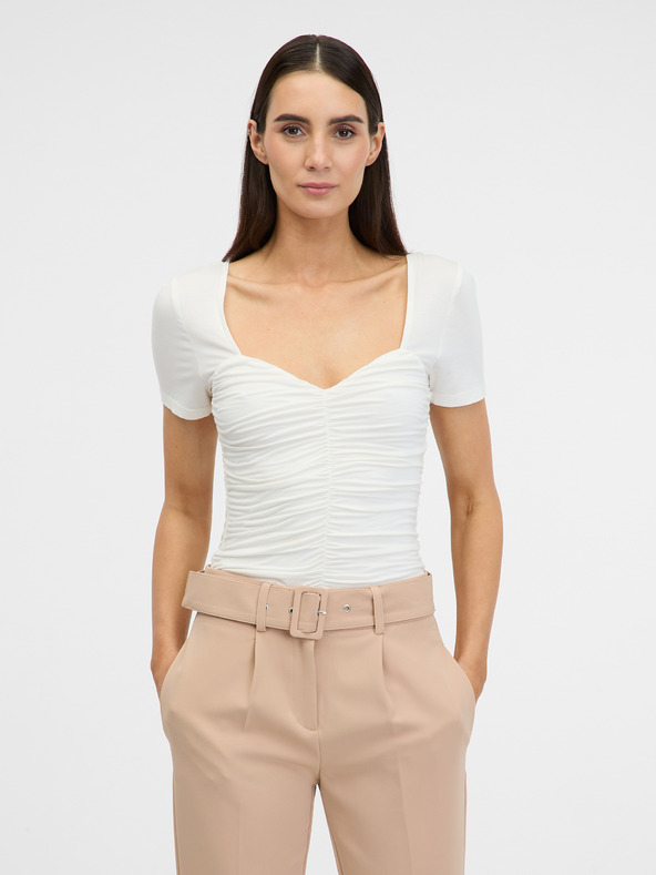 Orsay Кремава дамска тениска с къс ръкав ORSAY