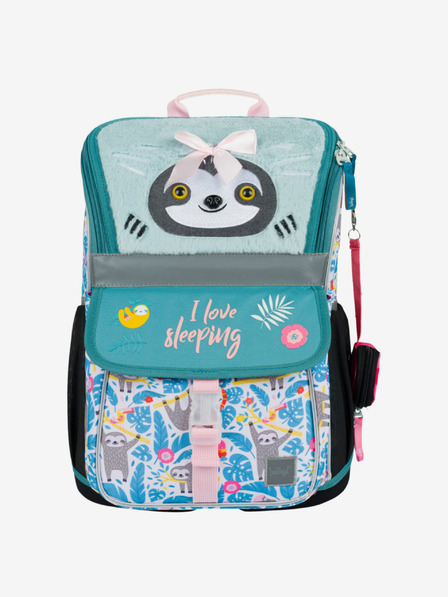 BAAGL  Синя ученическа раница с цип ленивец Baagl