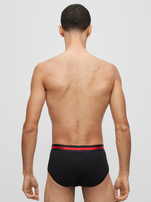 HUGO Комплект от три мъжки бикини в черно, червено и бяло HUGO