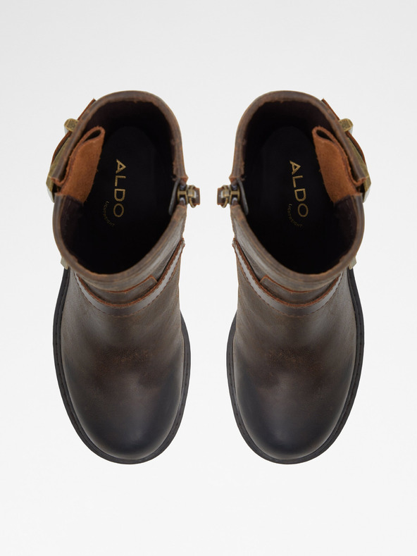 Aldo Тъмнокафяви дамски кожени боти ALDO Palomina