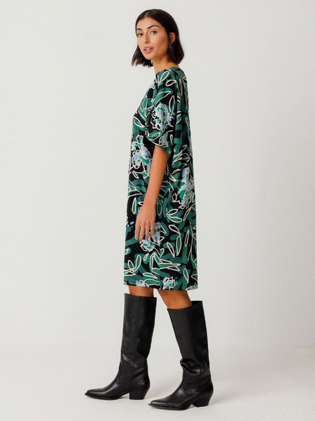 SKFK Зелена дамска рокля на цветя SKFK Vestido Geaxi