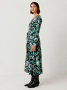 SKFK Зелена дамска рокля с цветя SKFK Vestido Kaule