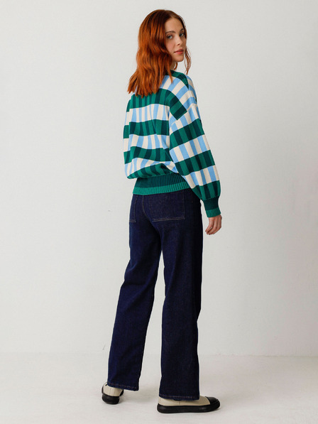 SKFK SKFK Suéter Larhun синьо-зелена карирана дамска жилетка