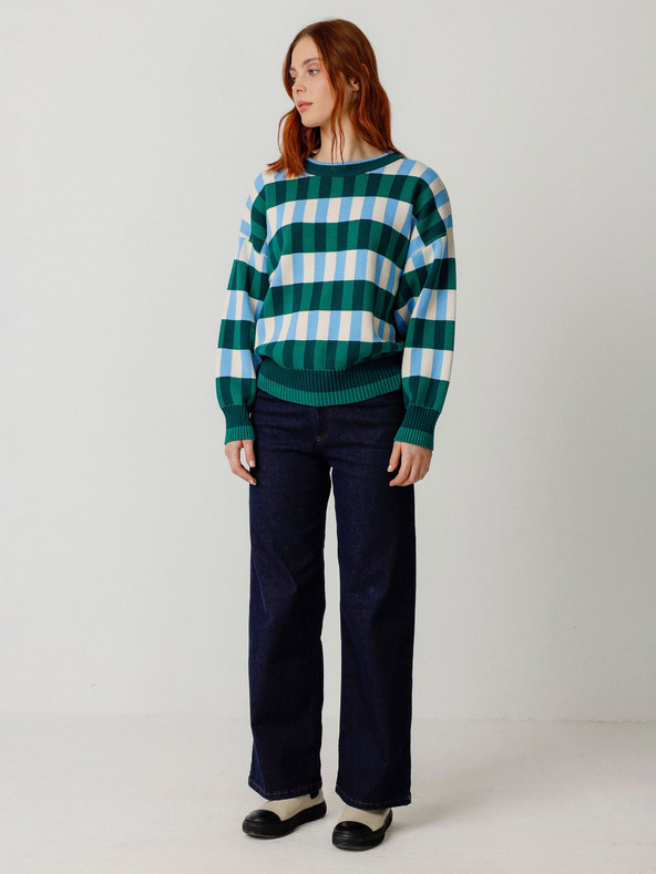 SKFK SKFK Suéter Larhun синьо-зелена карирана дамска жилетка