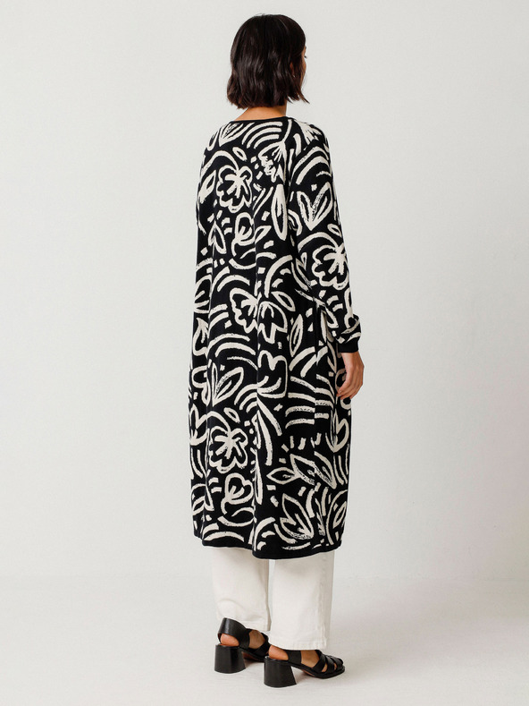 SKFK SKFK Suéter Kasandra дамска жилетка с цветя в кремаво и черно