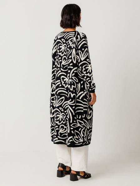 SKFK SKFK Suéter Kasandra дамска жилетка с цветя в кремаво и черно