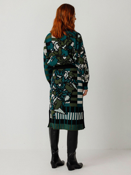 SKFK Зелена дамска пола с цветя SKFK Falda Alda