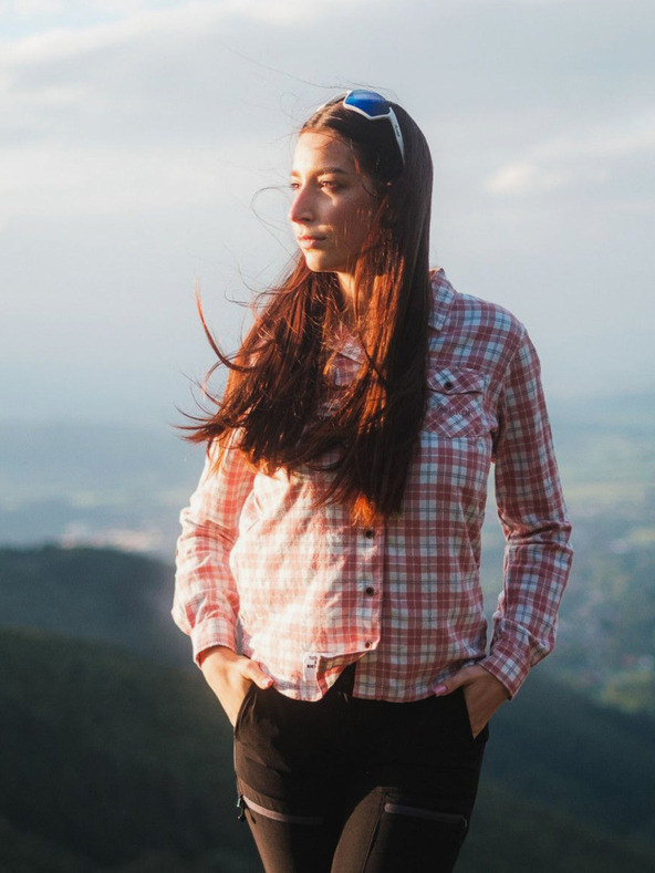 Kilpi Дамска спортна фланелена риза Kilpi FLANNY-W Pink